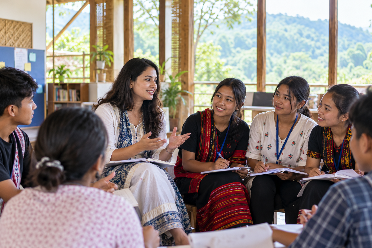 Young people participating in a community learning programme